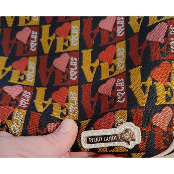 Piero Guidi Hangbag Purse Y2K, Love Heart, Chain Leather Double Handle Zip Close - Picture 5 of 8